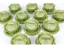 Set Of Twelve Portuguese Bordallo Pinheiro Hand-painted Cabbage Form Tureens With Underplates