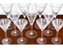 Collection Of Eleven Etched Crystal Goblets