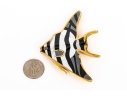 Tiffany & Co. 18k Yellow Gold Angela Cummings Stunning Inlaid Angel Fish Brooch, With Box