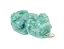Striking Carved Green Nephrite Jade Pendant, Possibly A Dragon, Fu Dog Or Bixie Motif