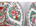 Set Of Four Chinese Rose Medallion Porcelain Plates