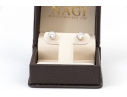Pair Of 14K Yellow Gold And CZ Earrings, Boxed