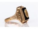 10k Yellow Gold Striking Vintage 1952 School Ring, Size 4.5