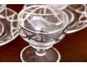 Collection Of Silver Overlaid Sherbet Glasses With Underplates