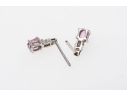 10k White Gold Oval Pink Sapphire Earrings