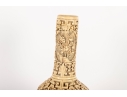 Chinese Carved Celluloid Vase With Dragon And Flower Motifs