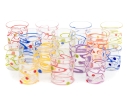 Collection Of Fourteen Peàn Doubulyu Wackie Dot Glass Tumblers