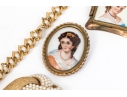 Collection Of Fashion And Limoge Brooches, Necklace And Two Jewelry Boxes