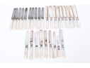 Set Of Antique English Mother Of Pearl Handled Knives, 28 Pieces