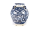 Large Moroccan Style Blue And White Pottery Vase