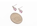 10k White Gold Oval Pink Sapphire Earrings