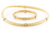 This 24kt gold with diamond accent woven jewelry suite is one of thousands of items consigned to BRG.  | BRG