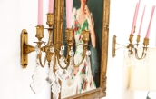 Pair of Dore bronze crystal mounted wall sconces  | BRG