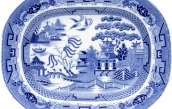 Antique English Blue Willow Stoneware B & T Blackhurst & Tunnicliffe, Circa 1850  | BRG