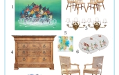 Curation of lots to mix modern and vintage for luxurious comfort, includes paintings, chairs, porcelains, and a chest of drawers.  | BRG