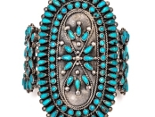 Navajo Johnny Michael Begay Stunning Silver Petit Point Turquoise Ultra Wide Cuff Bracelet Navajo Johnny Michael Begay Stunning Silver Petit Point Turquoise Ultra Wide Cuff Bracelet | BRG